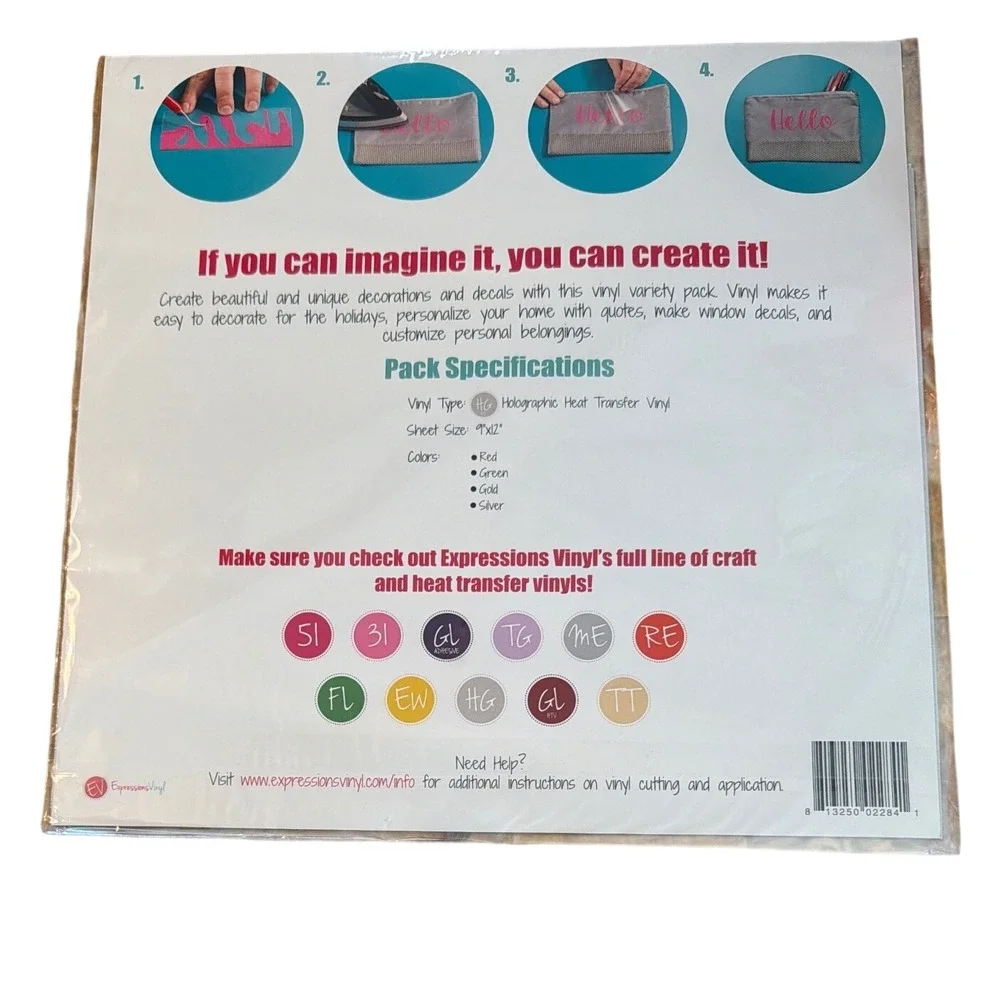 Cricut Expressions Vinyl HTV Adhesive Bundle Mixed Sizes Multicolor NEW/USED